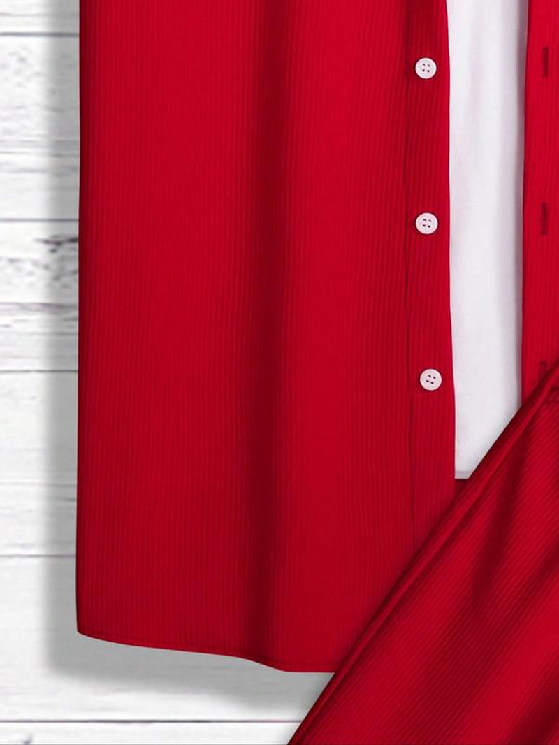 Men'S Solid Short Sleeve Polo Shirt & Shorts Jacquard Knits Set, Regular Fit Casual Comfy Button Front Top & Shorts for Summer, Men'S Clothes for Beach Vacation, Sets for Men Clothing