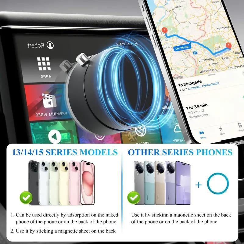 Magnetic Phone Holder Stand, Adjustable & Foldable, Strong Suction Cup, Vacuum Adsorption, Portable Multifunctional Mobile Phone Stand for Car & Multi-Scene Use Vacuum Magnetic