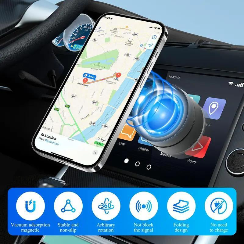 Magnetic Phone Holder Stand, Adjustable & Foldable, Strong Suction Cup, Vacuum Adsorption, Portable Multifunctional Mobile Phone Stand for Car & Multi-Scene Use Vacuum Magnetic