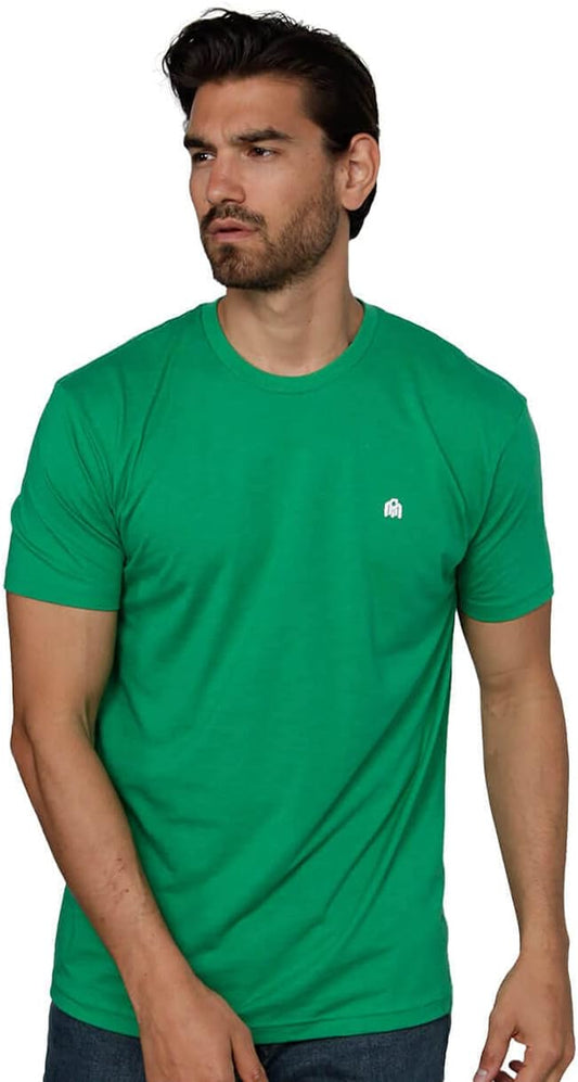 Mens T Shirt with Logo - Short Sleeve Crew Neck Soft Fitted Tees S - 4XL Fresh Classic Basic Tshirts